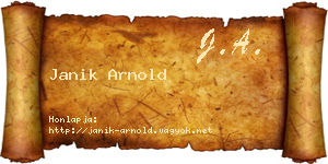 Janik Arnold névjegykártya